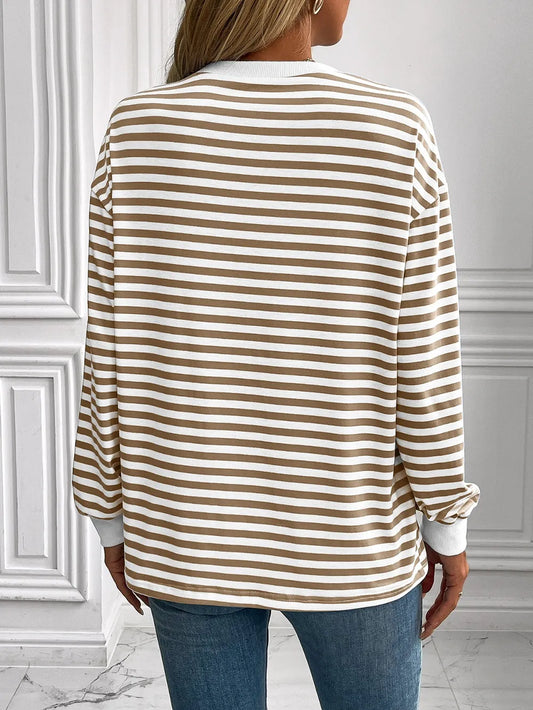 Product image of Ivy Lane Striped Round Neck Long Sleeve Sweatshirt from H&N Hearts online boutique
