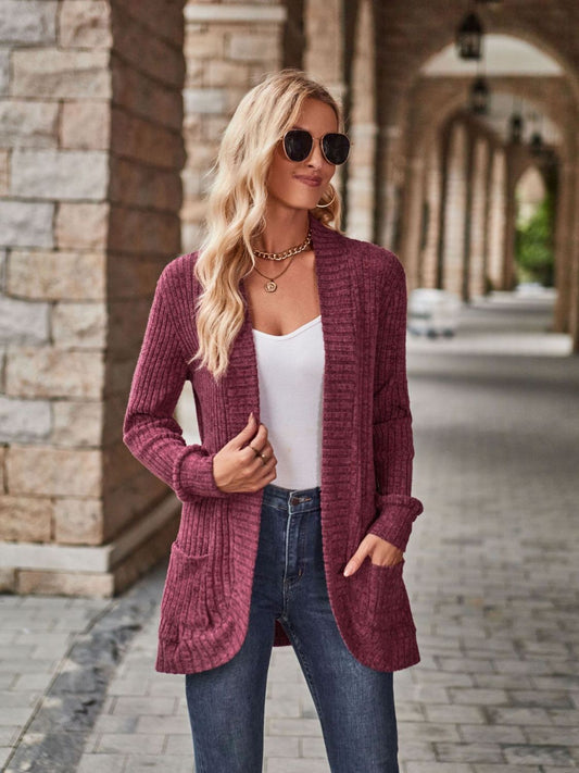 Product image of Open Front Cardigan with Pockets from H&N Hearts online boutique
