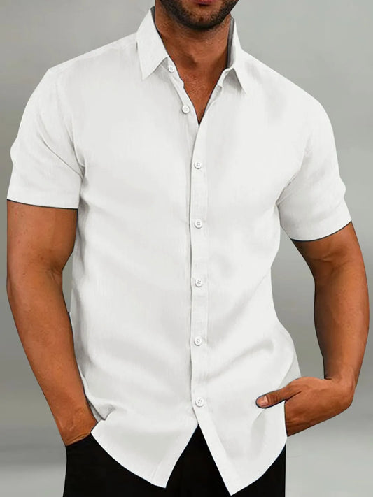 Product image of Men's Full Size Button Up Short Sleeve Shirt Plus Size from H&N Hearts online boutique