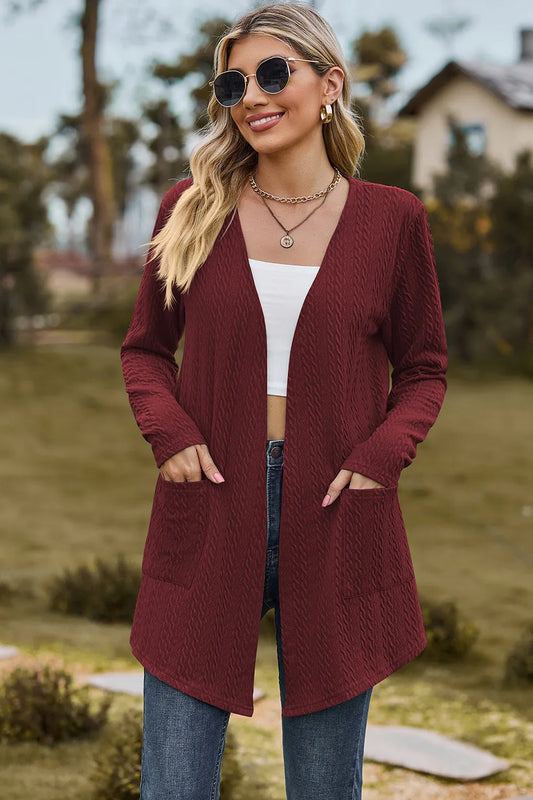 Product image of Open Front Long Sleeve Cardigan from H&N Hearts online boutique