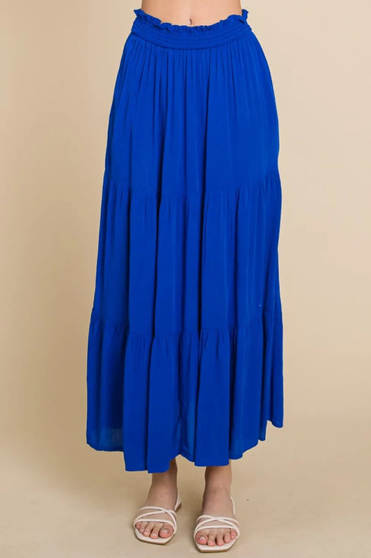 Product image of Culture Code Full Size Frill Ruched Midi Skirt from H&N Hearts online boutique