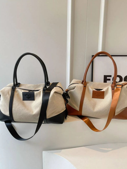 Product image of Canvas Leather Trim Travel  Bag from H&N Hearts online boutique