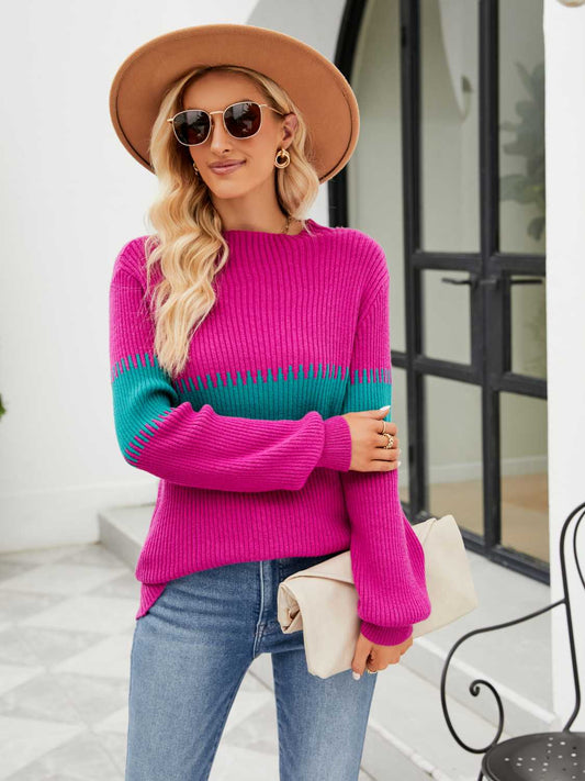 Product image of Contrast Round Neck Sweater from H&N Hearts online boutique